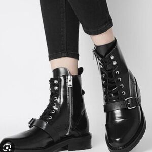 All Saints Donita Cow Suede Combat Boot
